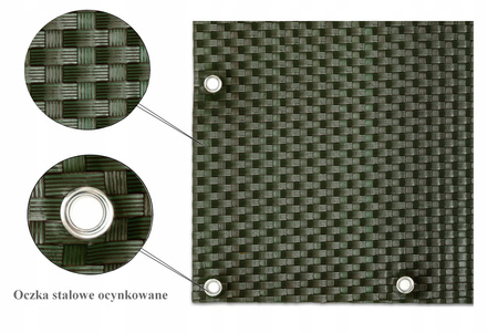 Osłona Balkonowa Mata Technorattan zieleń oczkowana na wymiar + opaski