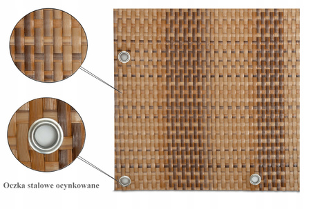 Osłona Balkonowa Mata Technorattan słomka oczkowana na wymiar + opaski