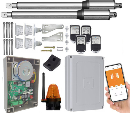 Zestaw napęd do bramy dwuskrzydłowej DE250 2x2,5m 400kg Wi-FI Lampa 4xPilot