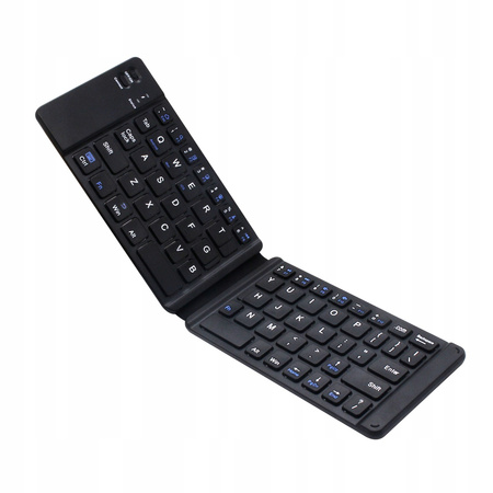 Klawiatura nożycowa składana bezprzewodowa Bluetooth QWERTY CZARNA