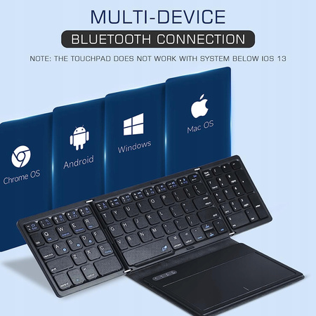 Klawiatura składana bezprzewodowa z TouchPad  BIAŁA