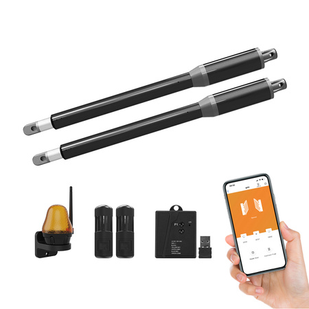 Zestaw do bramy dwuskrzydłowej DE200 2x2m 300kg WiFI Fotokomórka 3xPilot