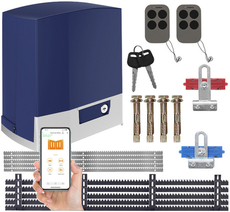 Napęd zestaw do bramy przesuwnej DP1000 WiFi 1000kg aplikacja listwy zębate
