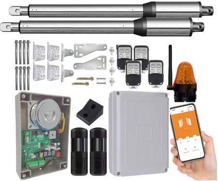 Zestaw do bramy dwuskrzydłowej DE250 2x2,5m 400kg Wi-FI Fotokomórka 4xPilot