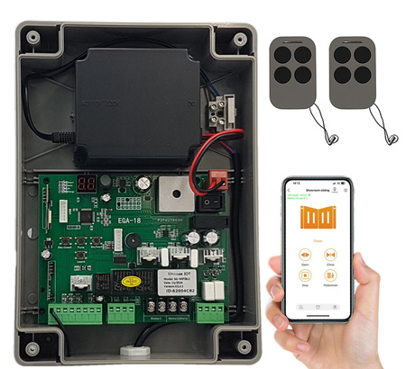 Centrala sterownik bram skrzydłowych 24V obudowa 2X Pilot WiFi BT