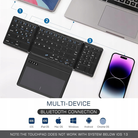 Klawiatura składana bezprzewodowa z TouchPad  BIAŁA