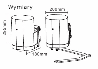 Zestaw napęd do bramy dwuskrzydłowej DB400 5m 500kg 2xPilot