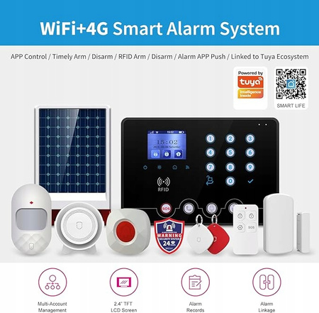 Bezprzewodowy system alarmowy Wolf Guard W4Q-Black-W06 WiFi 4G