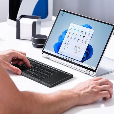 Klawiatura składana bezprzewodowa Bluetooth TouchPad QWERTY DARK GREY