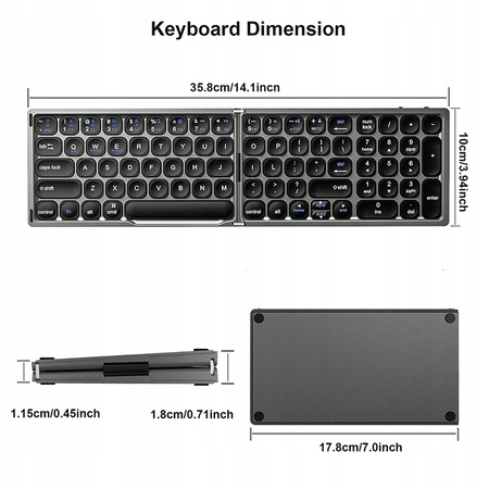 Składana klawiatura DE-FK328 z klawiaturą numeryczną gery